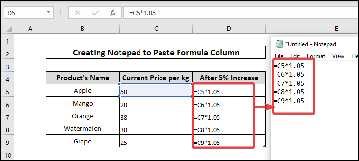Creating Notepad to Paste Formula Columns for Later Use 
