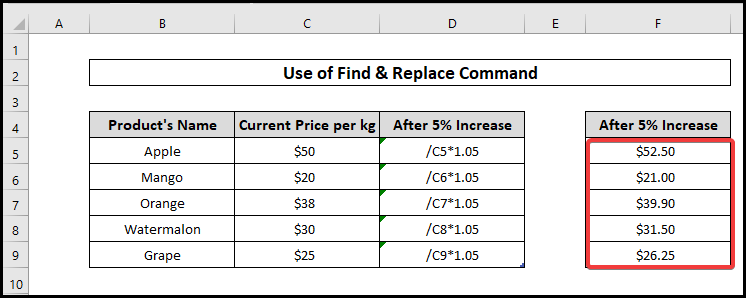 How to copy a formula in excel with changing cell references by find and replace
