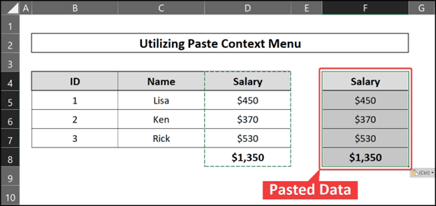 Using Paste source column width to copy paste in excel without format change