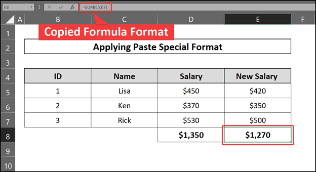 Applying Paste special format to copy paste in excel without format change