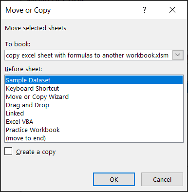 applying Move or Copy wizard to copy Excel sheet with formulas to another workbook