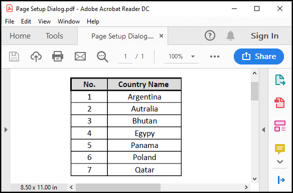 Page setup output-to print selected cells in excel